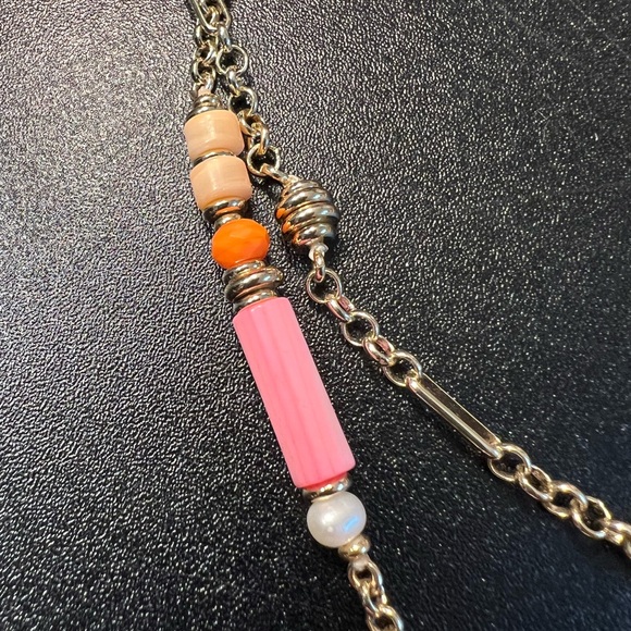 Kendra Scott Rachel Pink Mix Multi Strand Gold Tone Necklace - Picture 7 of 10